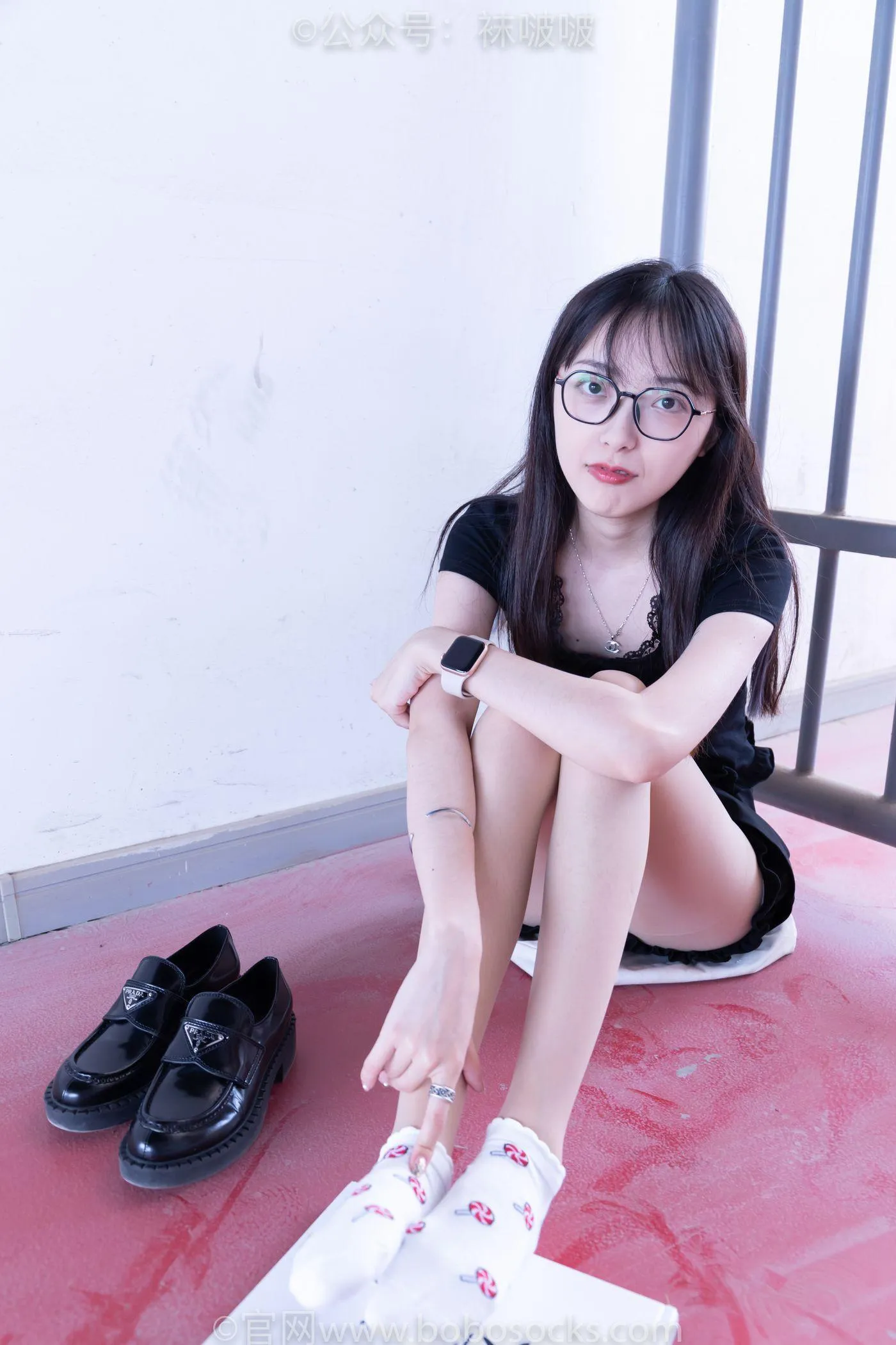 [BoBoSocks袜啵啵]NO.030 稚予- 皮鞋、短白棉袜、肉丝 [141P]插图8